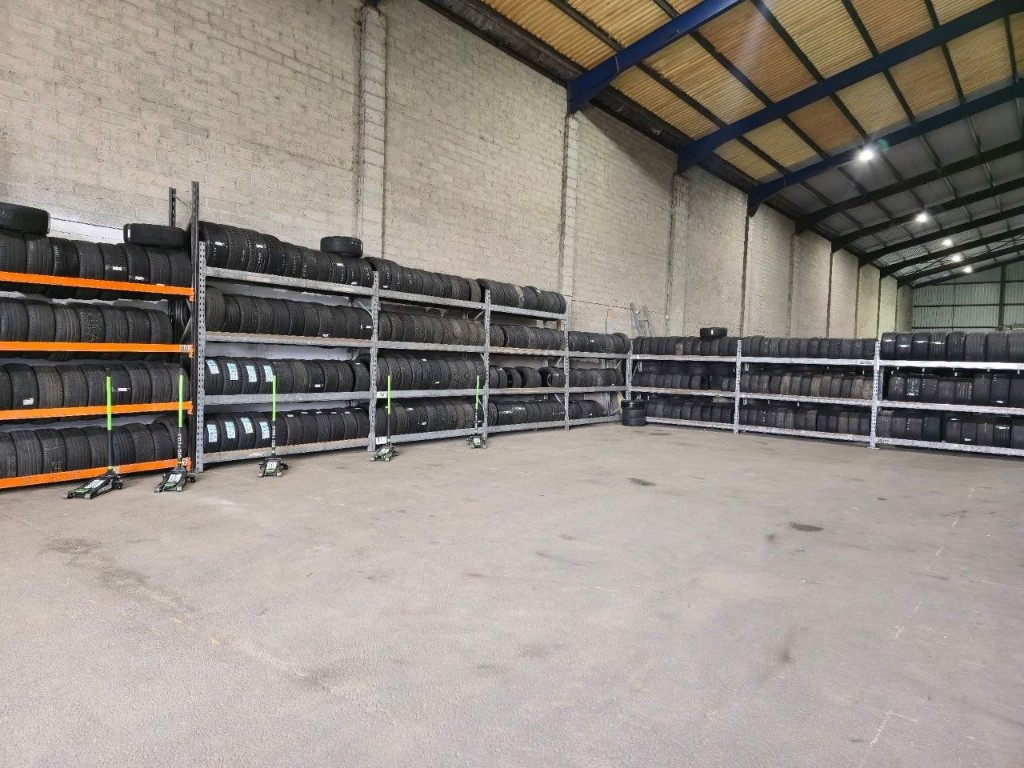 Wide view of tyre stock in the unit